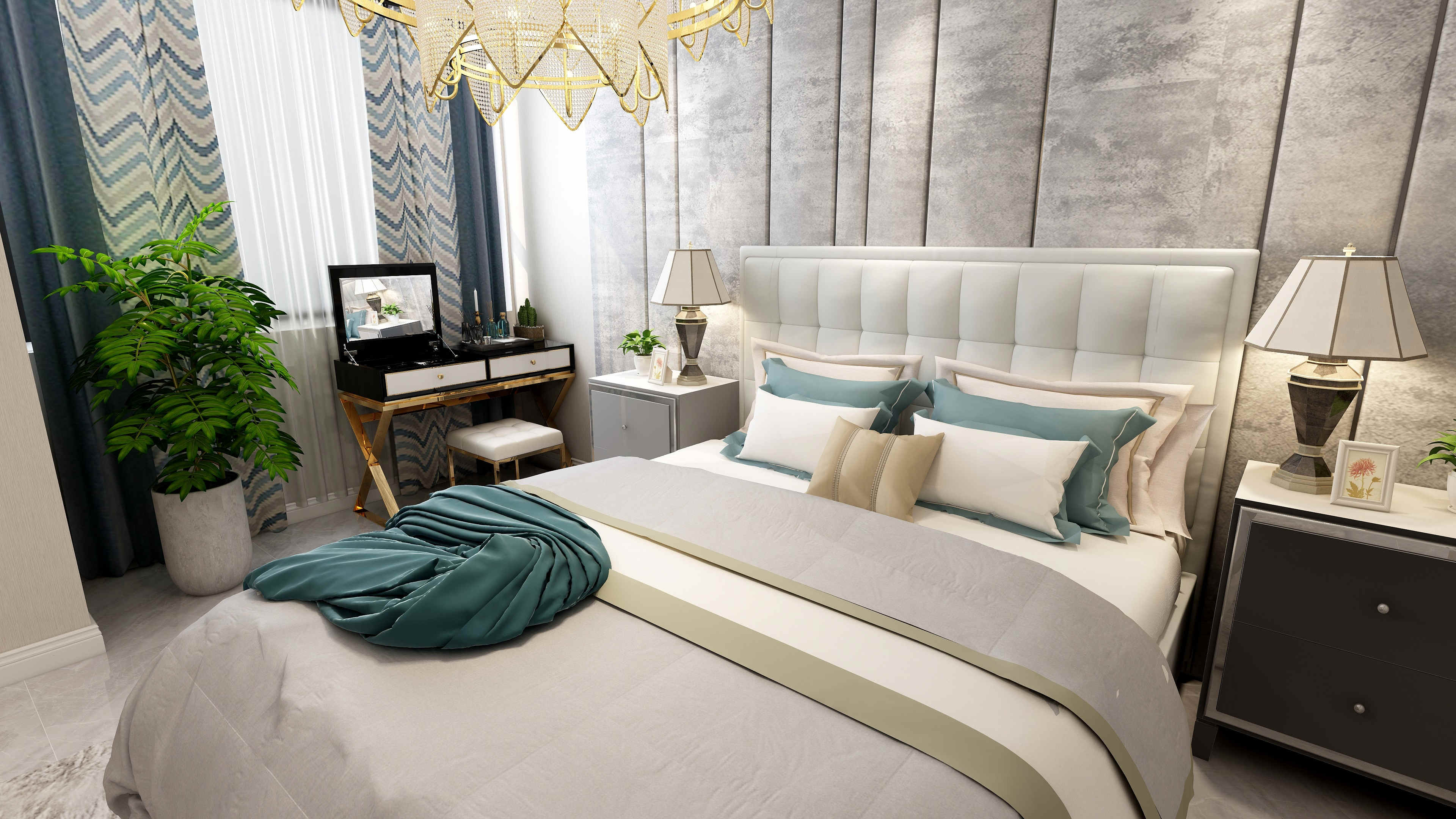 龍湖九里晴川-現(xiàn)代簡約-臥室設(shè)計(jì)效果圖